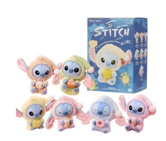 LABUBU stiliaus "Stitch" siurprizas dėžutėje, pliušinis pakabukas 2 vnt.